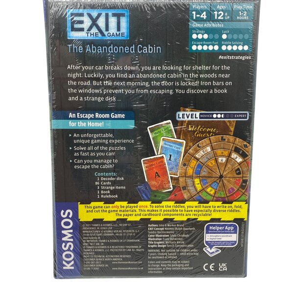 Exit the Game The Abandoned Cabin Kosmos Inka & markus Brand escape room game - Picture 2 of 4